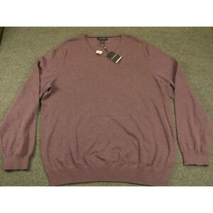 Jos A Bank Mens 3XLT Pima Cotton V-Neck Sweater Tailored Fit Purple NEW #2140